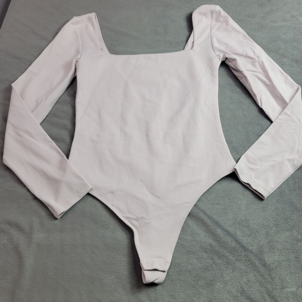 Aritzia Babaton Contour Squareneck Long Sleeve Bodysuit Women Size Medium Purple